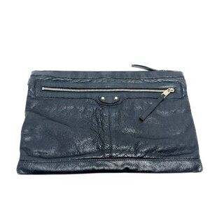 BALENCIAGA Classic clip L Clutch bag Leather Black/SilverHardware
